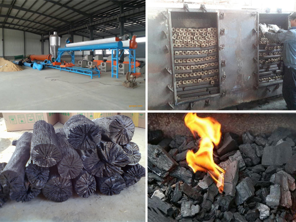 charcoal production with different materials