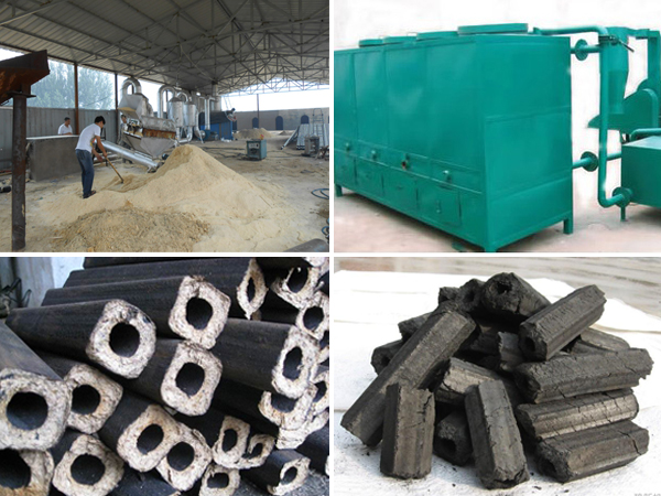 charcoal production with briquette machine