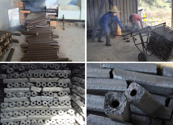 charcoal production with briquette machine