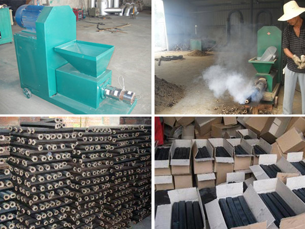 charcoal production with briquette machine