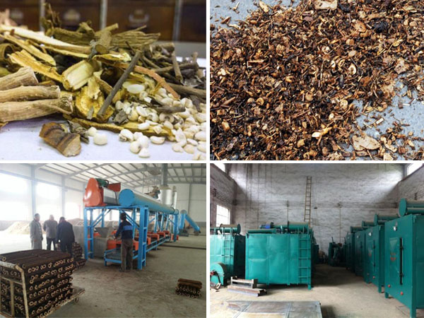 herb residuals and briquette machine