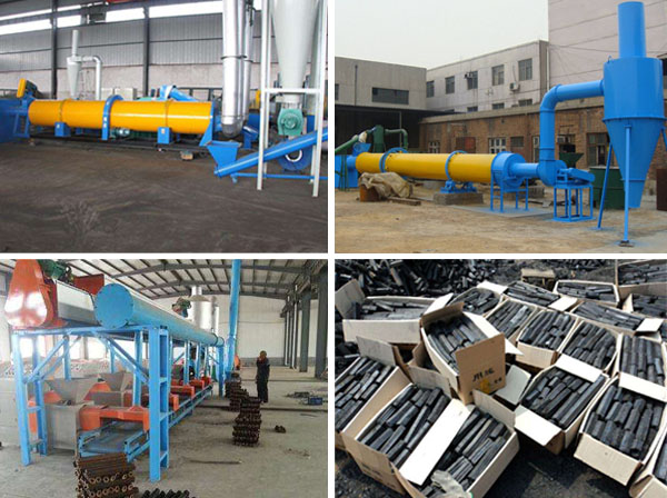 rotary drum dryer and briquette machine