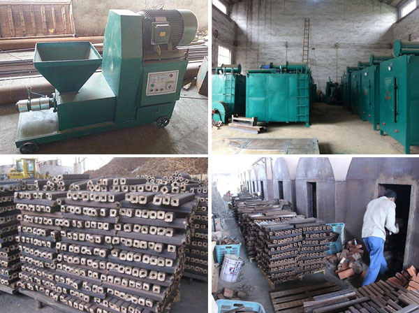 briquette machine and carbonizing furnace